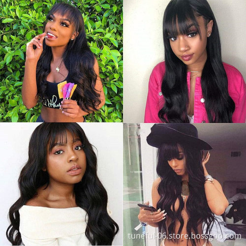 Wholesale Straight Bob Wig Brazilian Remy Hair Human Hair Wigs For Women Ombre Color Full Machine Made Wig With Bang